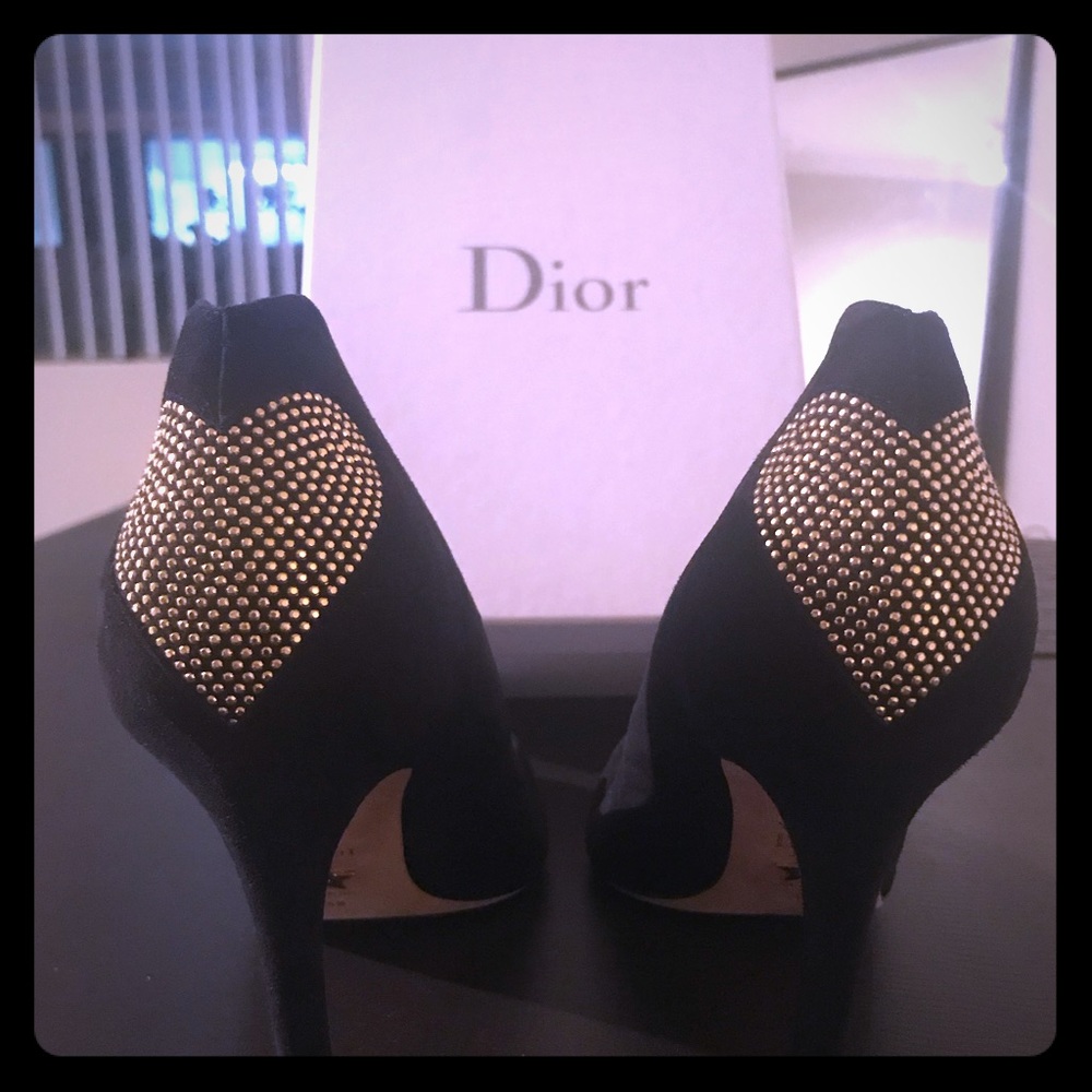 Christian Dior Black Suede & Studs Heels